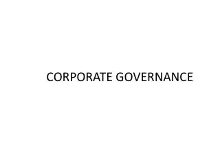 CORPORATE GOVERNANCE