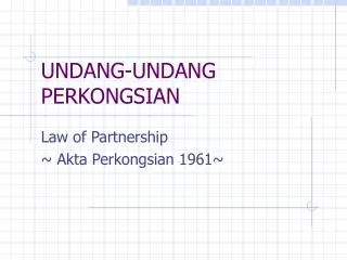 undang undang perkongsian