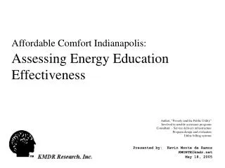 Affordable Comfort Indianapolis: Assessing Energy Education Effectiveness