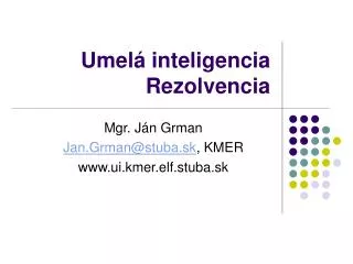 umel inteligencia rezolvencia