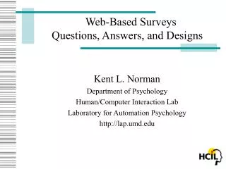 Web-Based Surveys Questions, Answers, and Designs