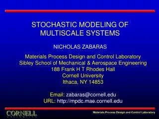 Materials Process Design and Control Laboratory