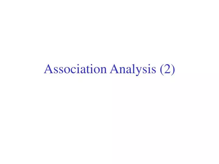 association analysis 2