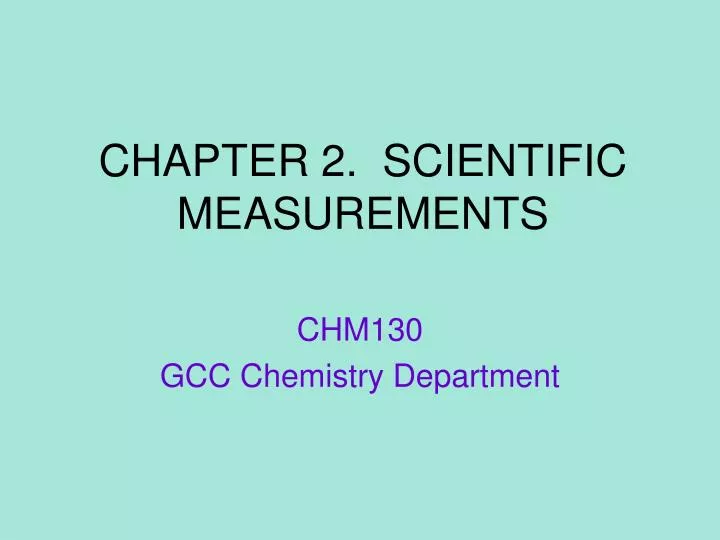 chapter 2 scientific measurements