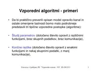 vzporedni algoritmi primeri
