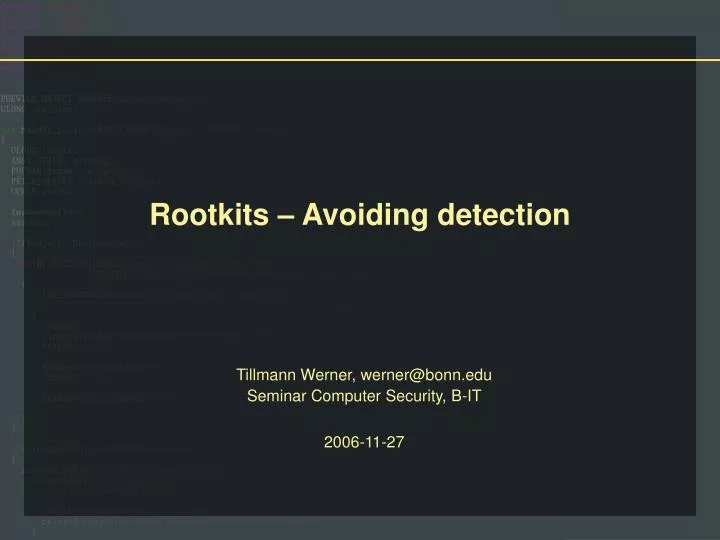 rootkits avoiding detection