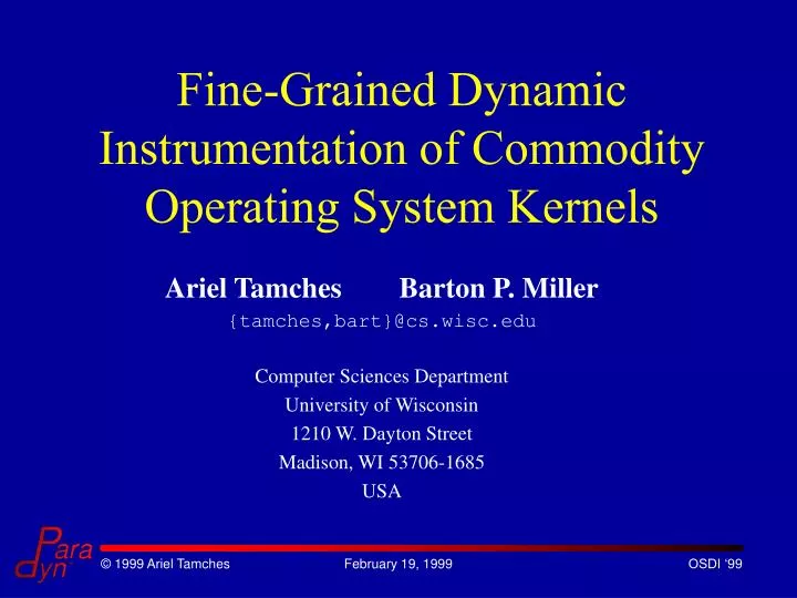 fine grained dynamic instrumentation of commodity operating system kernels