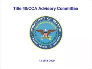 Title 40/CCA Advisory Committee