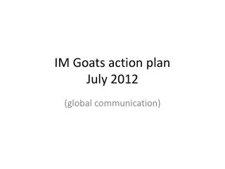 IM Goats action plan July 2012