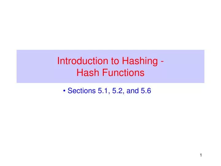introduction to hashing hash functions
