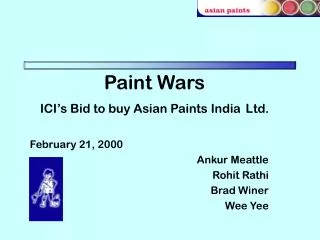 Paint Wars ICI’s Bid to buy Asian Paints India Ltd.