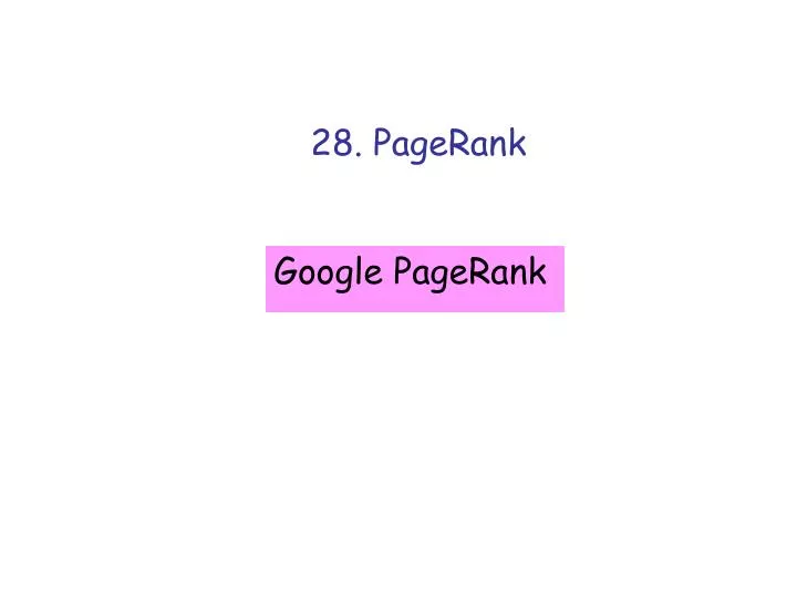 28 pagerank