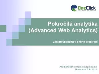 pokro il analytika advanced web analytics z klad spechu v online prostred