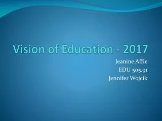 Vision of Education - 2017
