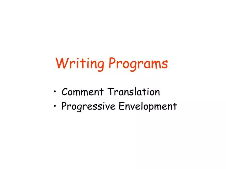 writing programs