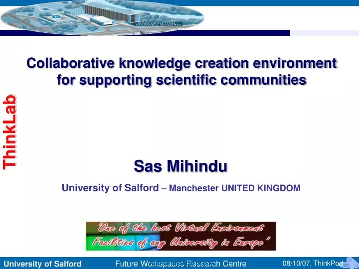 collaborative knowledge creation environment for supporting scientific communities