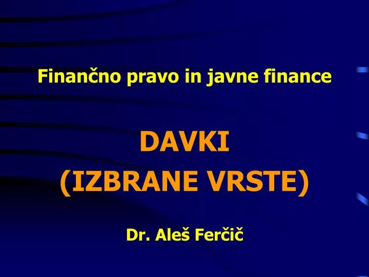 finan no pravo in javne finance