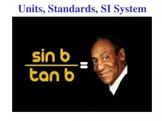 Units, Standards, SI System