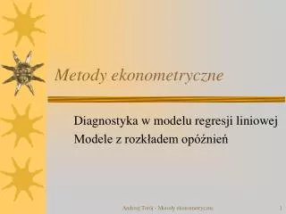 metody ekonometryczne