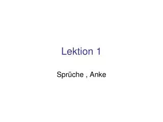lektion 1