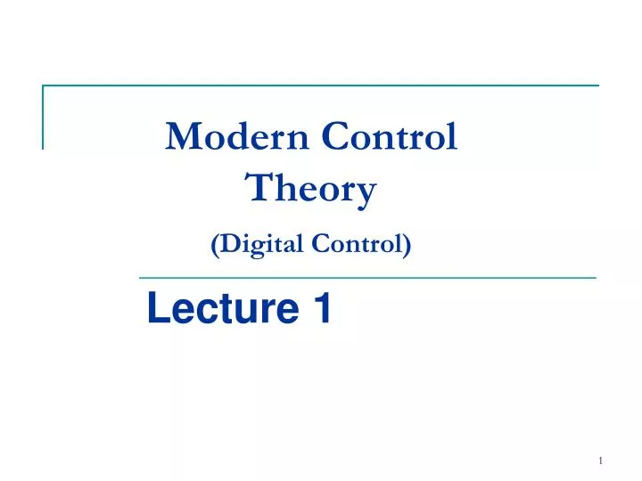 modern control theory digital control