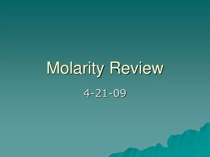 molarity review