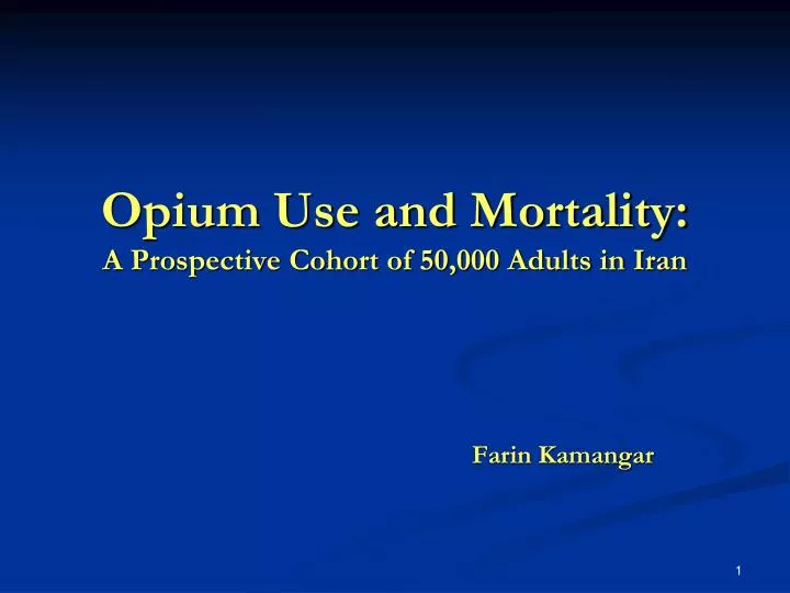 opium use and mortality a prospective cohort of 50 000 adults in iran