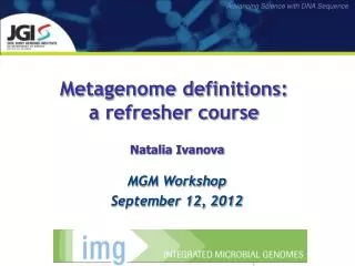 Metagenome definitions: a refresher course