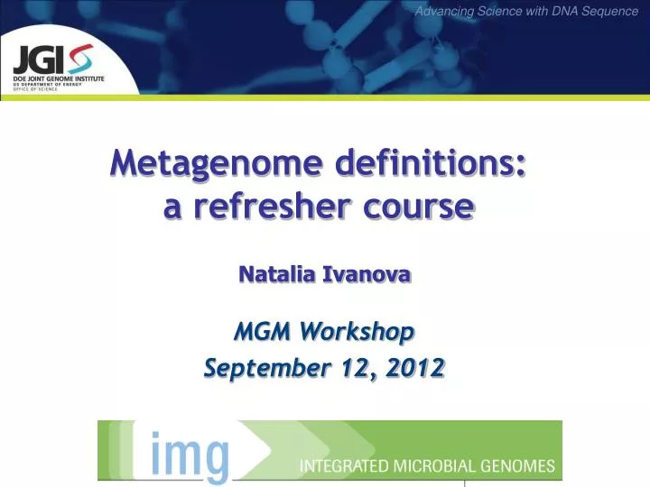 metagenome definitions a refresher course