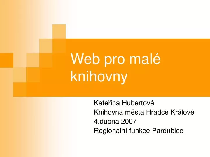 web pro mal knihovny