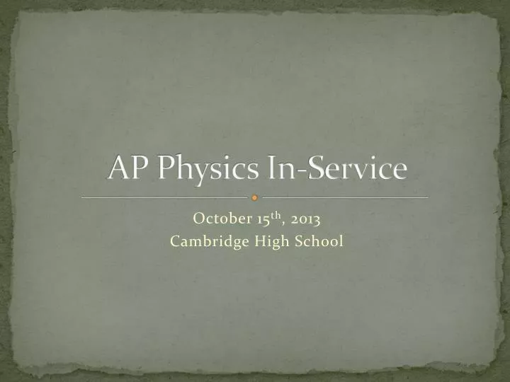 ap physics in service