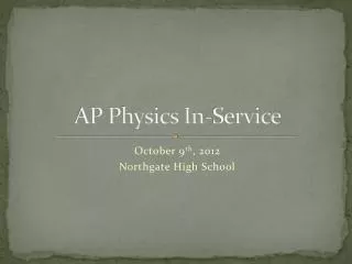 AP Physics In-Service