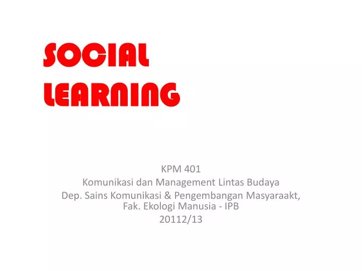 social learning