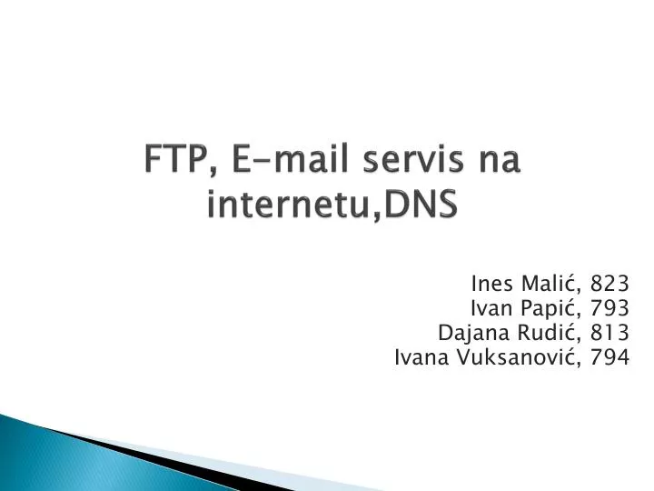 ftp e mail servis na internetu dns