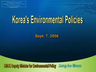 Korea's Environmental Policies