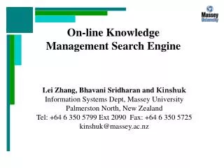 On-line Knowledge Management Search Engine
