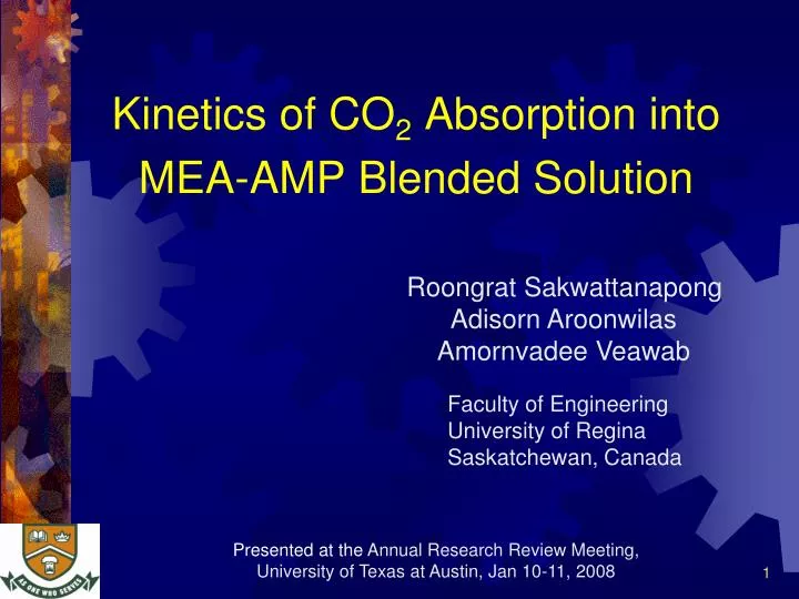 kinetics of co 2 absorption into mea amp blended solution