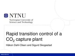 Rapid transition control of a CO 2 capture plant