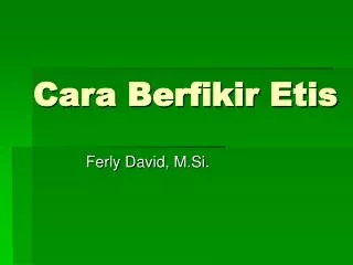 cara berfikir etis