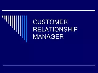 customer relationship manager