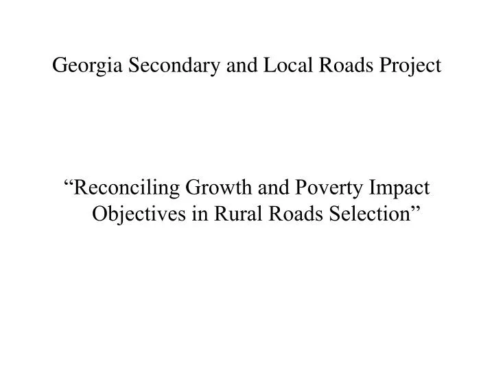 georgia secondary and local roads project