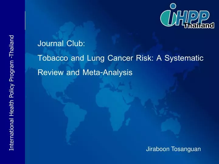 journal club tobacco and lung cancer risk a systematic review and meta analysis