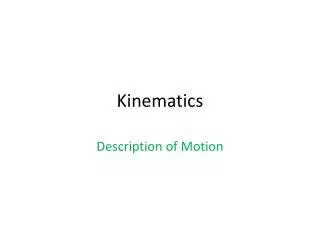 Kinematics