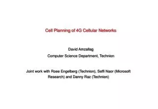 Cell Planning of 4G Cellular Networks