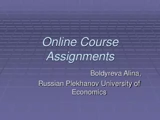 Online Course Assignments