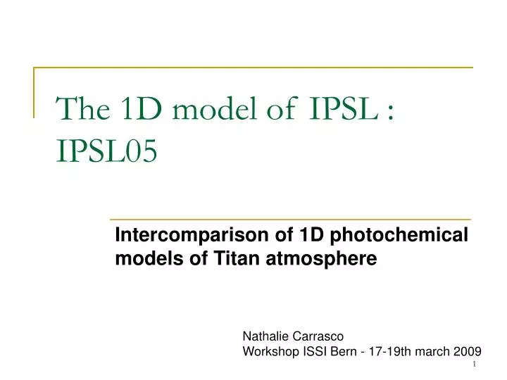 the 1d model of ipsl ipsl05