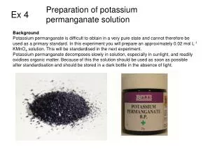 Preparation of potassium permanganate solution