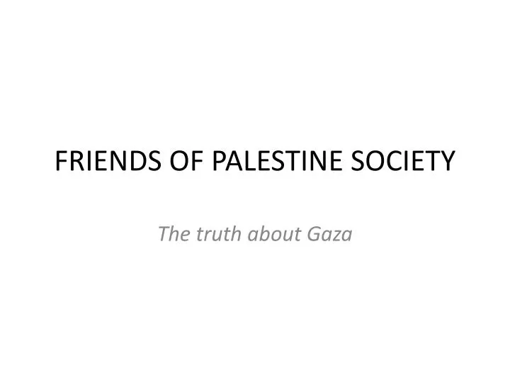 friends of palestine society