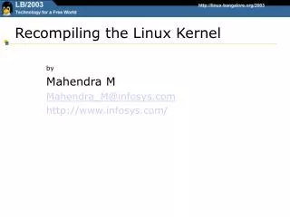 Recompiling the Linux Kernel