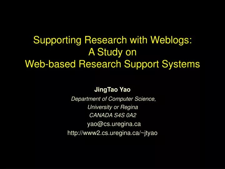 supporting research with weblogs a study on web based research support systems